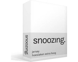 Snoozing Jersey - Hoeslaken - Lits-jumeaux - 180x200 cm - Wit