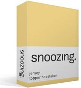 Snoozing Jersey - Topper Hoeslaken - 100% gebreide katoen - 200x200 cm - Geel