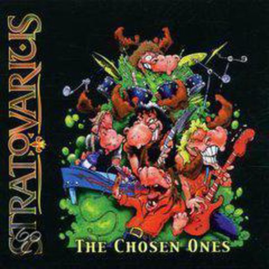 Albumcover 'Stratovarius - The Chosen Ones' met cartoonachtige wezens die instrumenten bespelen.