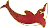 Behave Sjaal clip sjaalspeld dolfijn rood wit emaille 4 cm