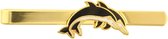 Behave® Dasspeld goud kleur dolfijnen zwart wit emaille 5,5 cm