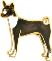 Behave® Pin broche hond zwart wit emaille 2,5 cm