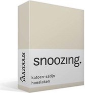 Snoozing - Katoen-satijn - Hoeslaken - Tweepersoons - 120x220 cm - Ivoor