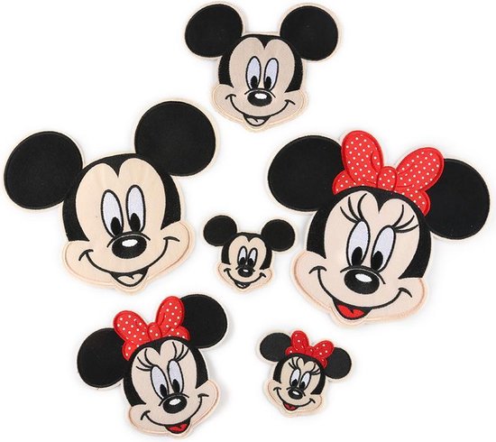 træk uld over øjnene Illustrer At tilpasse sig Mickey Mouse Series -6 delige set -stof & strijk applicatie | bol.com