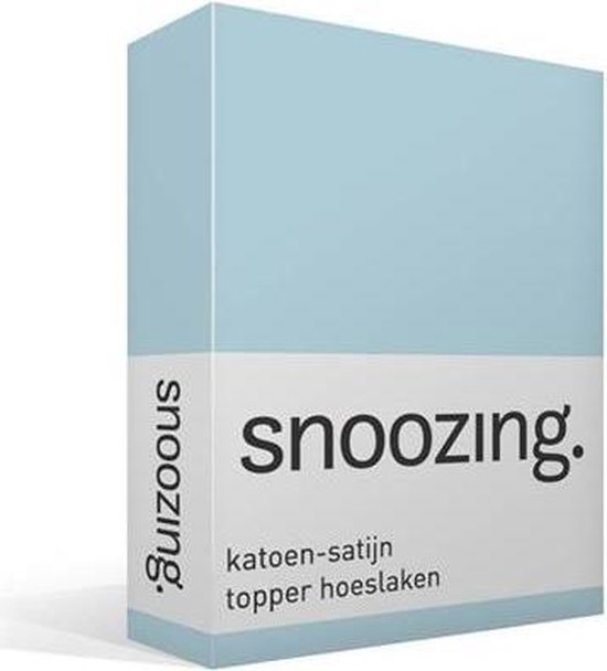 Snoozing - Katoen-satijn - Topper - Hoeslaken - Lits-jumeaux - 200x200 cm - Hemel