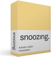Snoozing - Katoen-satijn - Hoeslaken - Lits-jumeaux - 180x210 cm - Geel