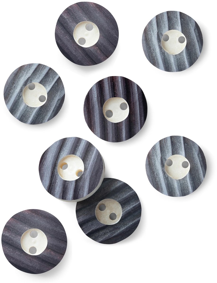 Schöneberger Trachten Couture Originele Hoornen Knopen, Lederhosen Knopen, 2-gats Traditionele Knopen - 4x/8x/12x Diverse Kleuren & Diameters (Zwart, 22mm / 8x Knopen)