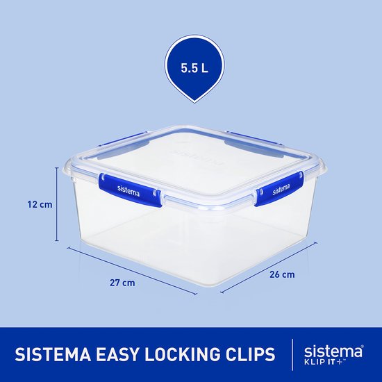 Sistema Klip It + boîte de rangement - carrée - 5,5L