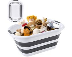 Firschoie Opvouwbare wasmand 26 liter, opvouwbare spoelbak, ruimtebesparende, draagbare opbergdoos, uitvouwbare liniaal (H x B x D) 23 x 38 x 53 cm, geschikt voor thuis en op de camping