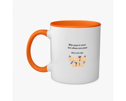 Hacebo® - mijn papa is meer dan alleen papa hij is ook mijn super dad koffiebeker oranje - super papa - thee mok - koffie beker - vader cadeautjes - vaderdag - verjaardag - geschenk - kado - vader artikelen - koffiemok - 350 ML inhoud