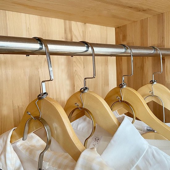 DEANKEJI Pack of 40 clothes hanger hooks, space-saving stainless steel coat hangers, coat hanger connecting hooks for clothes hanger connection to organize the space in the wardrobe van DEANKEJI — afbeelding 3