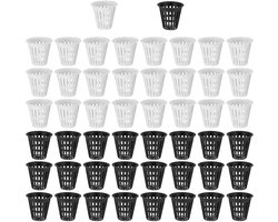 EXCITAT Hydroponische netpotten - 50 stuks - Bloempotten - Hydroponische plantennetpotten - Kunststof - Geschikt voor hydrocultuur - Zwart/wit