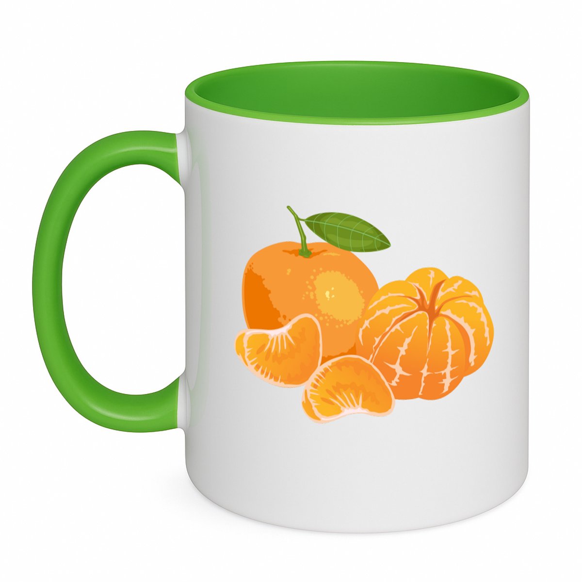 Hacebo® - Mandarijn koffiebeker groen - Fruitschaal - fruit liefhebbers - thee mok - koffie beker - Citrusvrucht - fruit - gezond eten - koffiemok - 350 ML inhoud