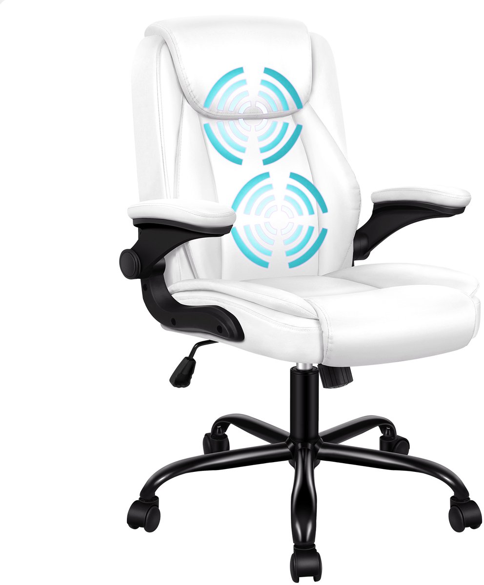 Ergonomische massage bureaustoel met opklapbare armleuningen voor het werk, met een draagvermogen van 150 kg
