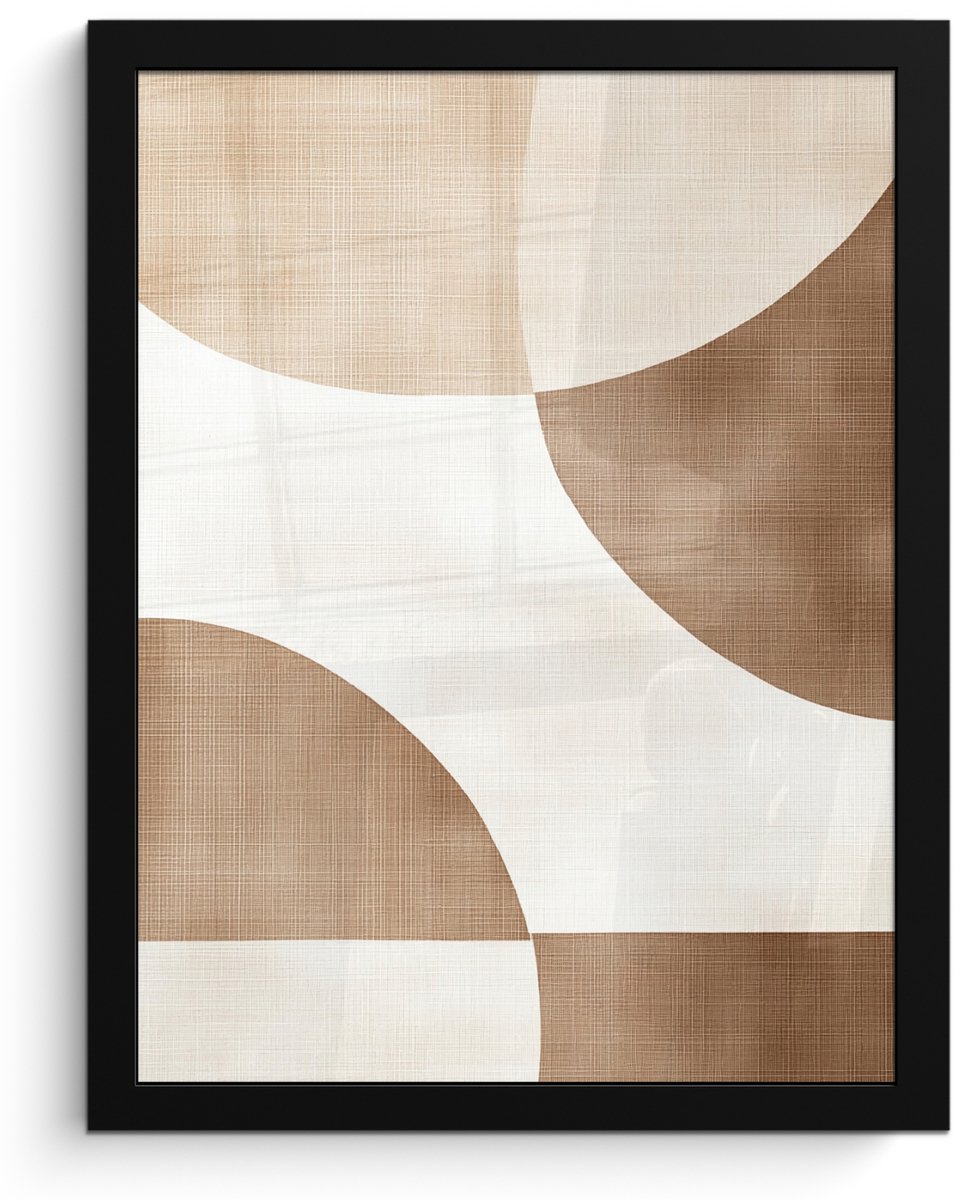 FrameYourWall Poster in lijst - Fotolijst 30x40 cm - Posters - Snijdende cirkels - Overlappende vlakken - Posterlijst zwart - Decoratie - Wanddecoratie woonkamer - Muurdecoratie slaapkamer