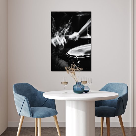 Affiche 40x60 cm - Batteur - Zwart - Batterie - Posters - Décoration chambre - Décoration murale salon - Décoration murale chambre