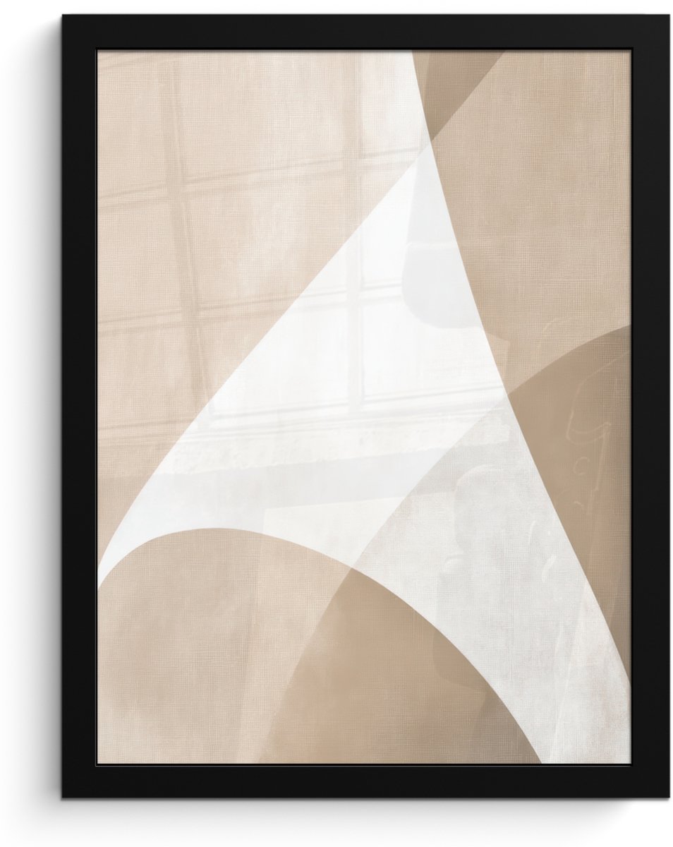 FrameYourWall Poster in lijst - Fotolijst 30x40 cm - Posters - Vloeiende vlakken - Harmonieus - Golvend - Posterlijst zwart - Decoratie - Wanddecoratie woonkamer - Muurdecoratie slaapkamer
