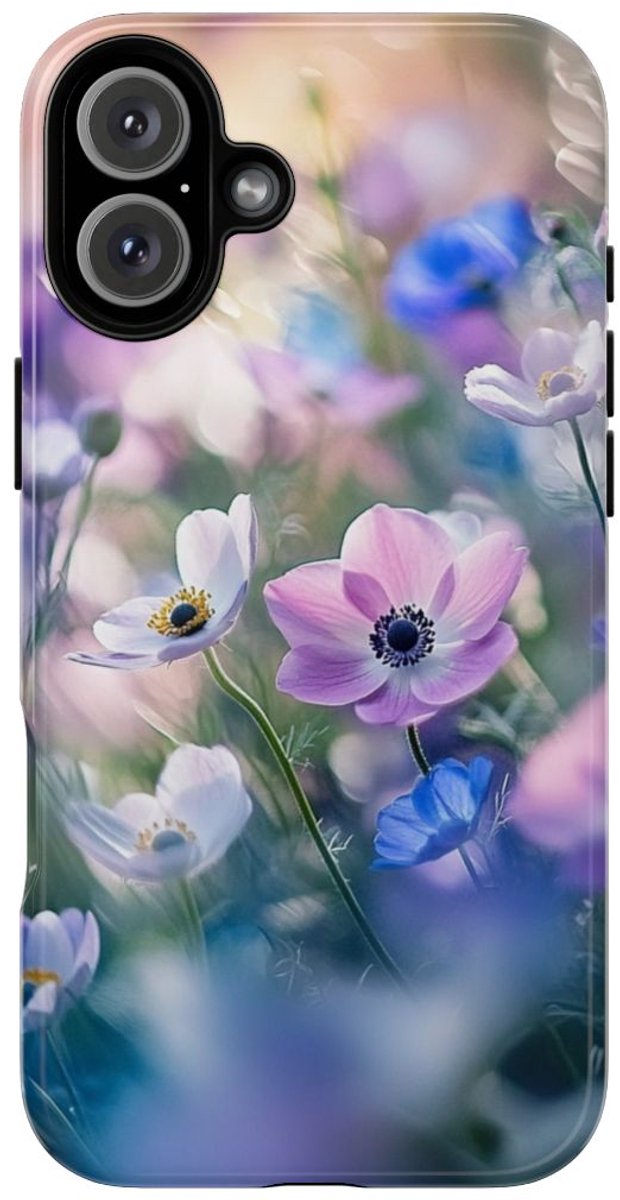Zachte Pastel Anemoonbloemen – Telefoonhoesje Geschikt voor iPhone 16 Plus