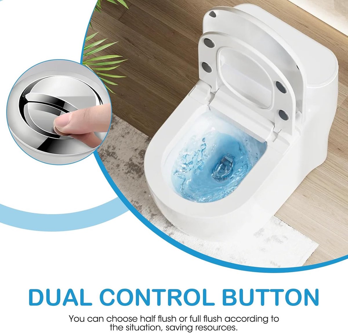 2-delige Universele Wc-spoelknop – 40 Mm – Passend Voor Gatdiameter 37-44 Mm – Dubbele Spoeling, Zilver, Modern Design