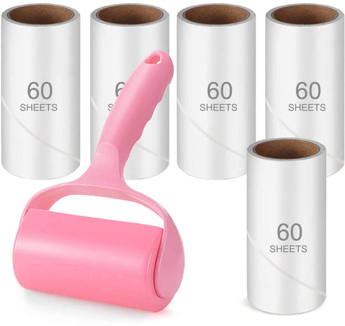 300 stuks kledingontpiller, huisdierhaarverwijderaar, superklevende ontpillerborstel, kledingreinigingsroller, 1 roller + 5 vervangingssets