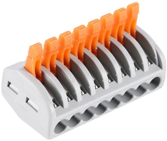 10 stuks elektrische connector, 222-418 elektrische aansluitingen, aansluitklemmen met 8 bedieningshendels van WAGO — afbeelding 4