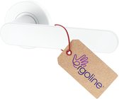 Witte Deurbeslag PRIMA, Deurbeslag set Binnendeur, Deurklink Set, Deurklink met ronde rozet, zonder extra onderrozet, Mat Wit, Deurkruk, Incl. Bevestigingsmateriaal - Terugslagveer