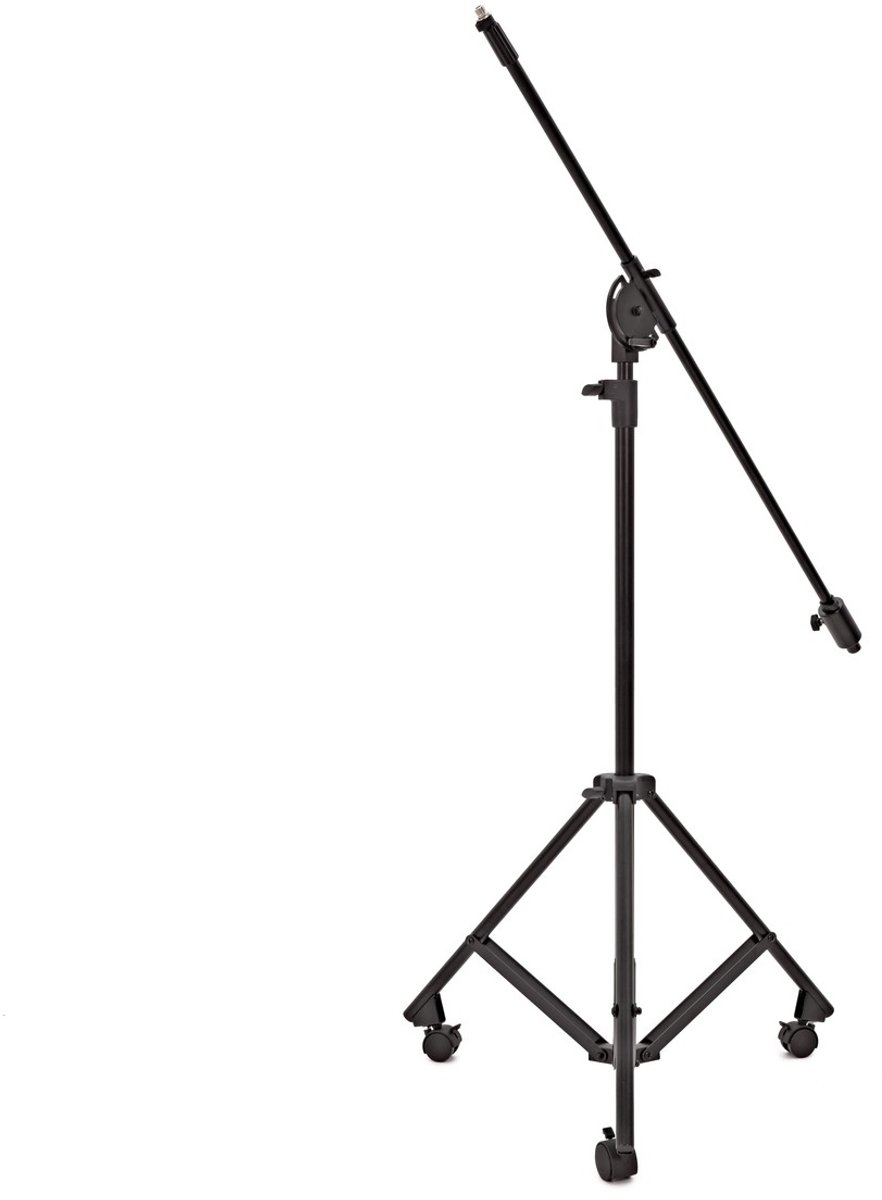 Studio Telescopische Microfoonboomstandaard met Wielen van Gear4music