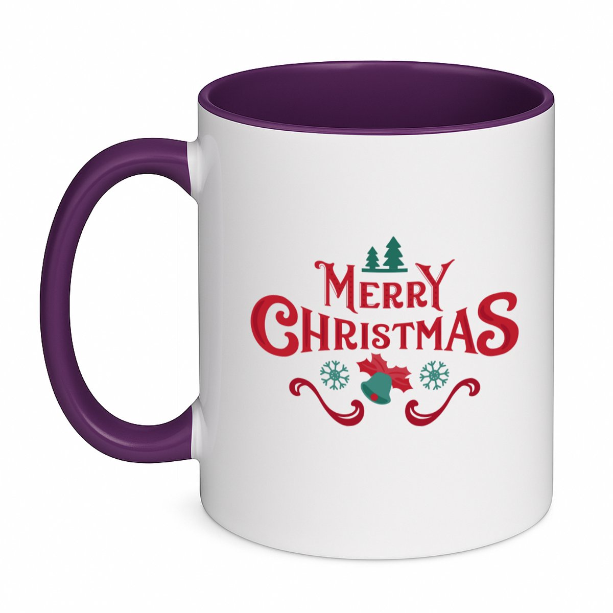 Hacebo® - Kerst merry christmas koffiebeker paars - Kerstmis - Kerst beker - thee mok - koffie beker - winter - kerst - christmas - kerst cadeau - koffiemok - 350 ML inhoud