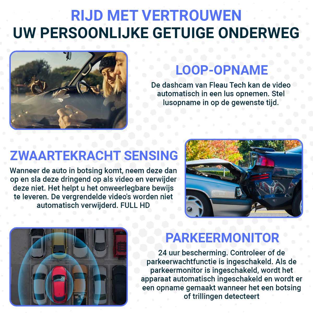 Fleau Tech Dashcam Voor Auto 2 in 1 met APP & WIFI - Model - Micro SD-kaart 32 GB thumbnail 5