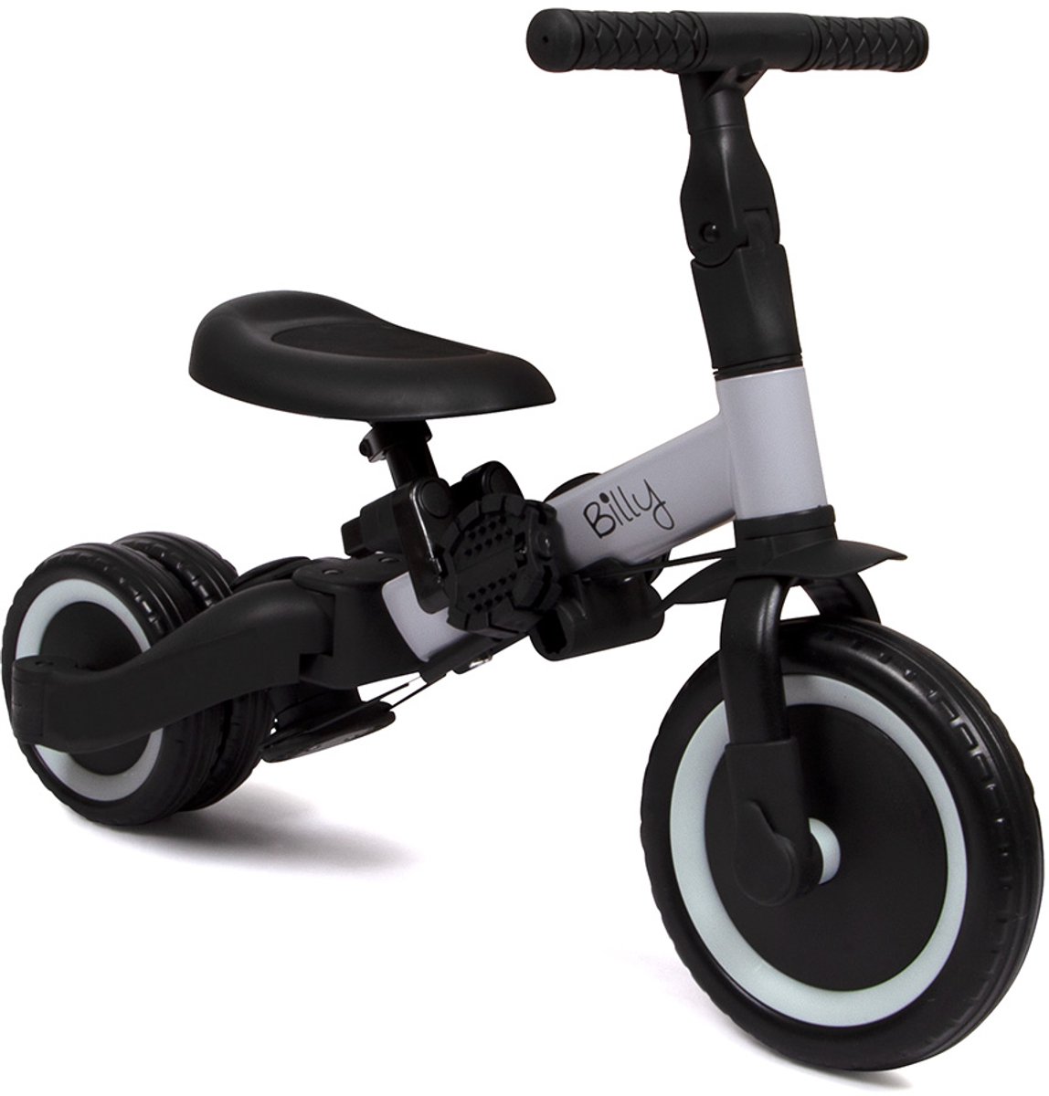 Billy 4 in1 Driewieler met duwstang - Loopfiets - Kinderfiets - Balance Bike - Gio - Zwart-Grijs — afbeelding 11