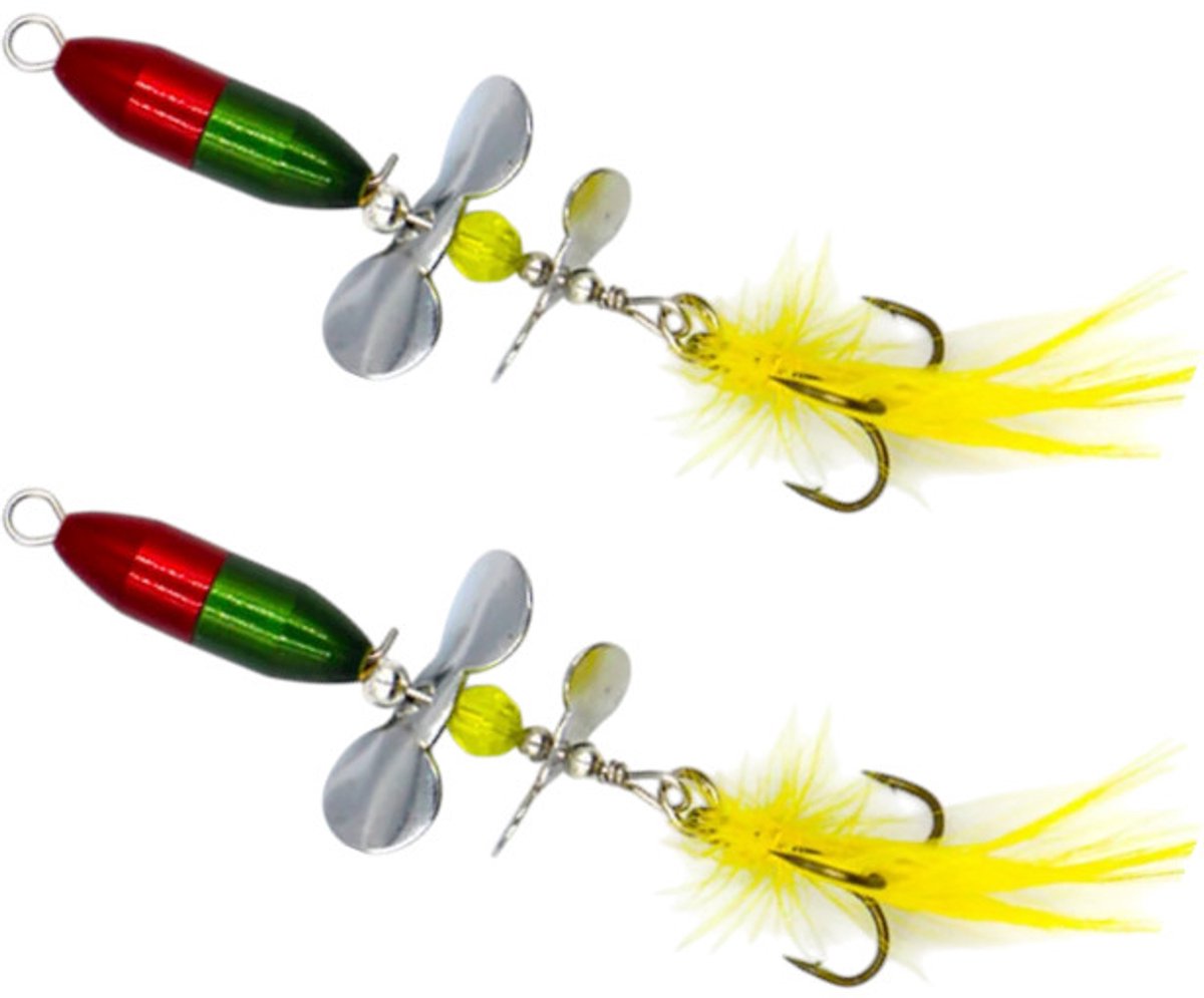 S&D Projects Kunstaas dubbele spinner - 2 stuks - 10g 8cm - roofvissen blinkertjes
