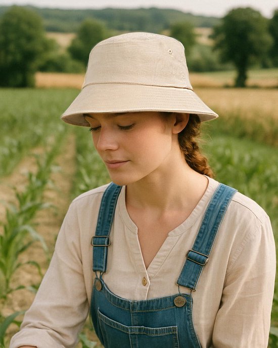 Bob XXL en lin - Grandes têtes - Kaki - Respirant