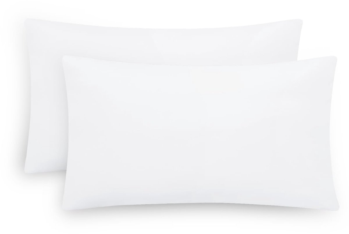 Ibenzoa Kussenslopen Set van 2 in Luxe Microvezel met Ritssluiting - 40 x 60 cm - Wit
