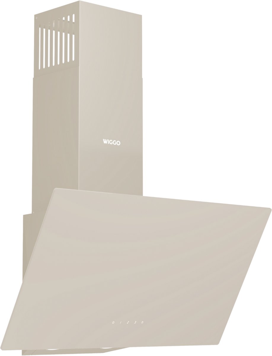 Wiggo WE-D631G(C) - Schuine Afzuigkap - 60cm - Creme Glas
