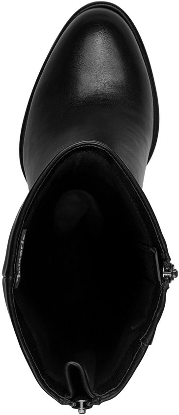 Botte noire Tamaris, vue de dessus, avec fermeture éclair latérale.