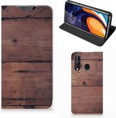 Geschikt voor Samsung Galaxy A60 Book Wallet Case Old Wood