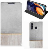Geschikt voor Samsung Galaxy A60 Book Wallet Case Wood Concrete