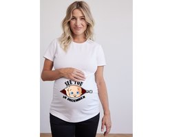 zwangere vrouwen t-shirt Met Image See You baby. See You Soon! | Cute Funny Maternity Pregnancy Baby Scoop Neck Top T-Shirt for Pregnant Women All Monthes
