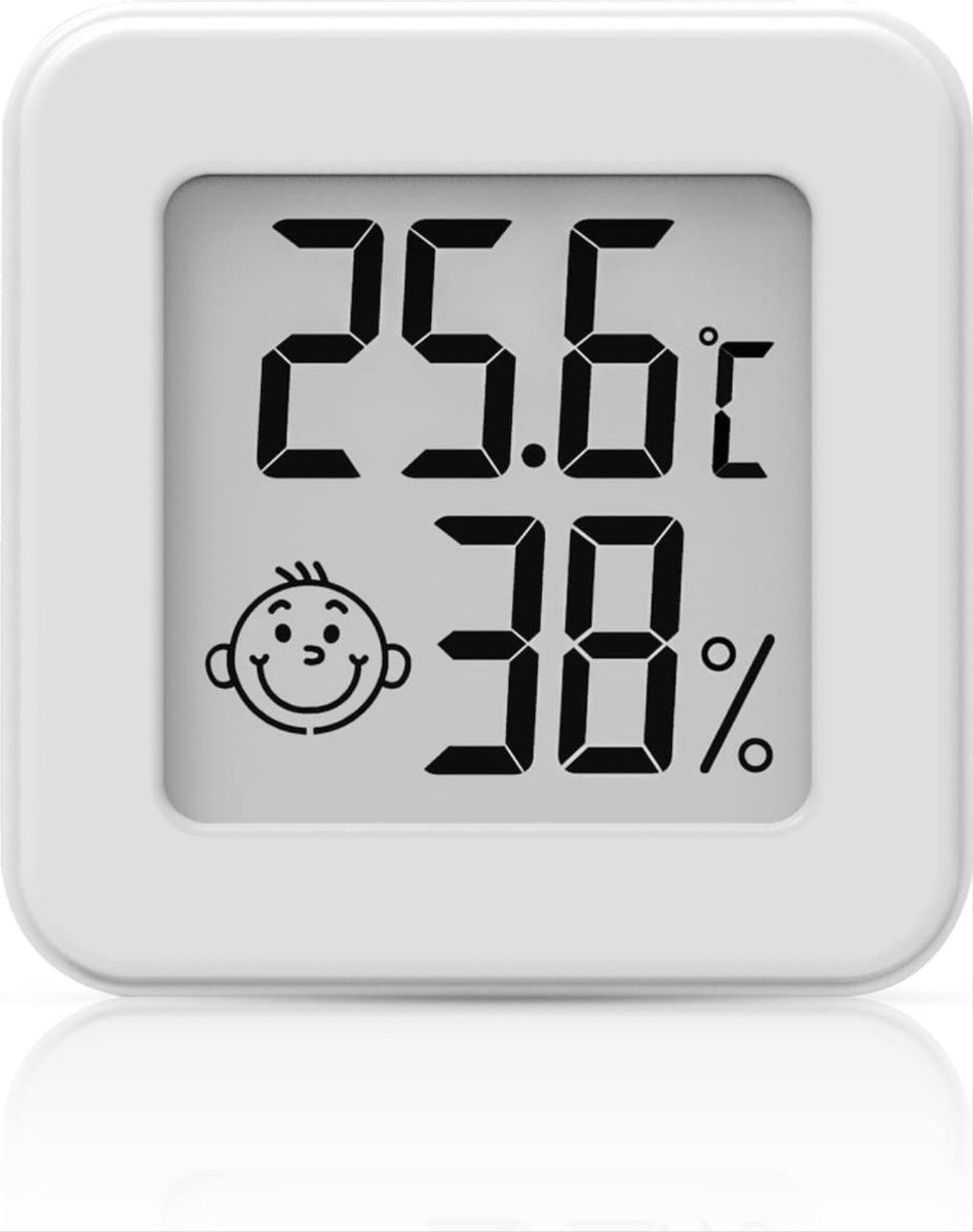 Compacte Hygrometer - Thermometer - 2-in-1 - Weerstation - Luchtvochtigheidsmeter - Thermometer voor Binnen - 4/4CM - Zelfklevend - Wit - 2 stuks - CHPN