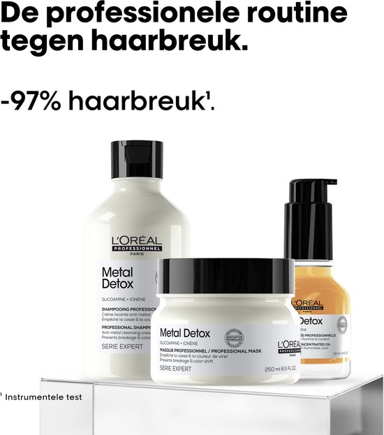 L'Oréal Professionnel Metal Detox Bundel + cadeau - Shampoo 300ml, Masker 250ml, Olie 50ml en cadeau Pre-Shampoo 45ml