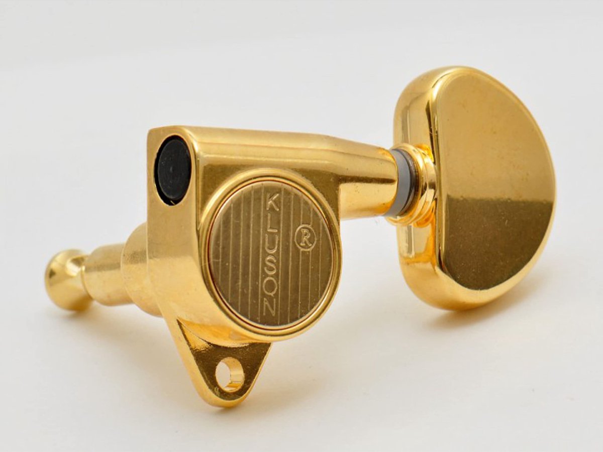 Kluson Roen Back mechanieken 3+3 90° goud - Stemmechaniek voor gitaar