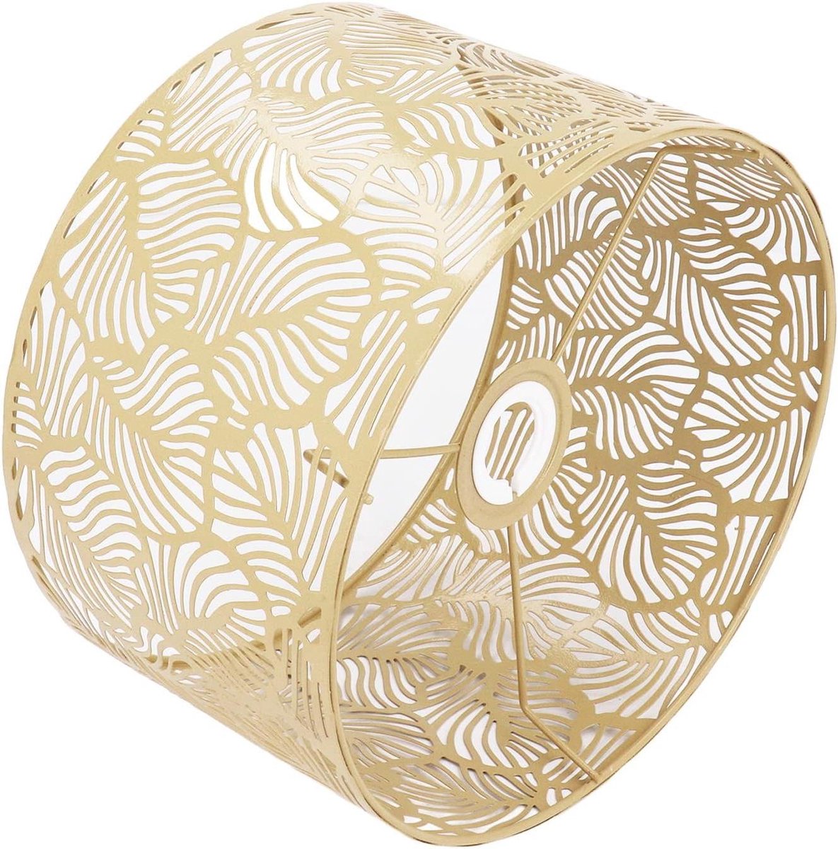 Allecto Plus - Lichte tafellampenkap - Eenvoudige installatie - IJzeren uitgehold ontwerp - 25 cm diameter - Geschikt voor E27 fitting - Gouden afwerking