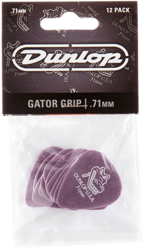 Dunlop 417P71 Gator Grip Plectrum 0.71mm 12-Pack - Plectra, zakje met 12 stuks