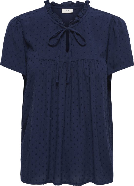 Jacqueline de Yong T-shirt Jdylima Life S/s Top Wvn Noos 15207809 Black Iris Dames Maat - 44
