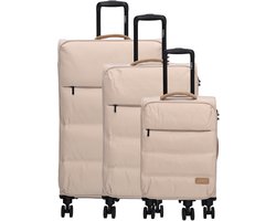 Zebra Trends Elske Koffer Kofferset Nylon Softcase Reizen Travel Lichttaupe