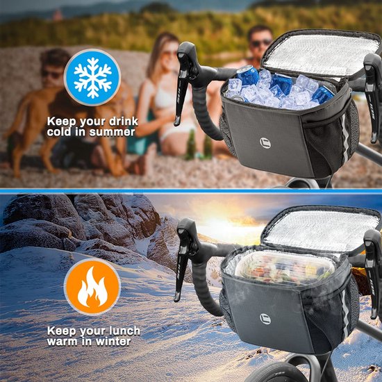 Sacoche de guidon multifonctionnelle pour vélo - Sacoche de guidon étanche de 4 litres