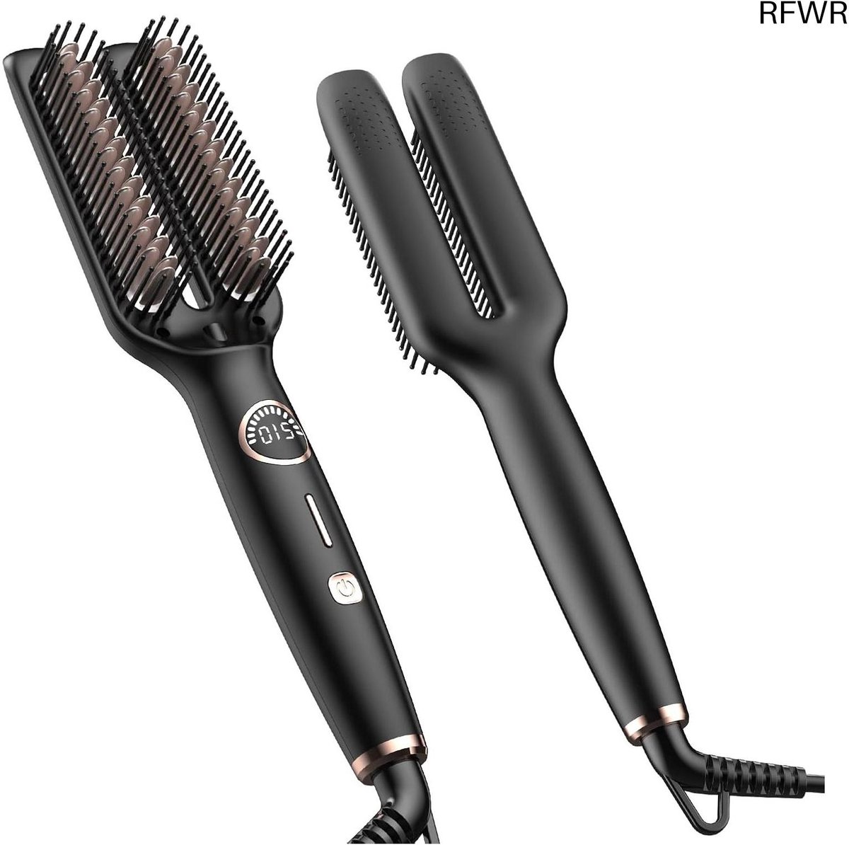 RFWR® Geavanceerde Haar Steilborstel met LED-indicator - Verwarmde Kam, 5 Temperatuurinstellingen, Ergonomisch Ontwerp, Snelle Styling