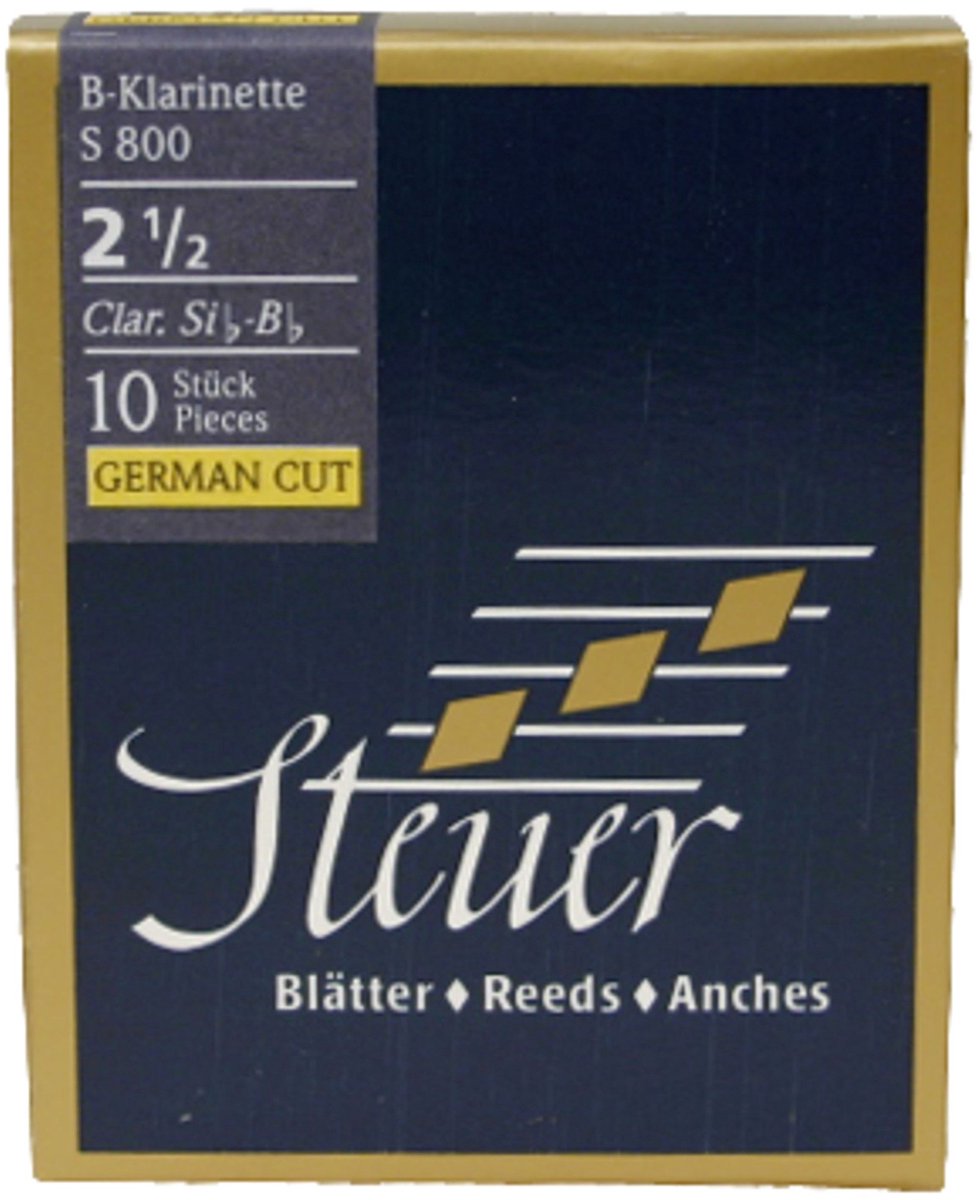 Steuer S800 blauw Line 2,5 doos met 10 rieten - Riet voor Bb klarinet (Duits)