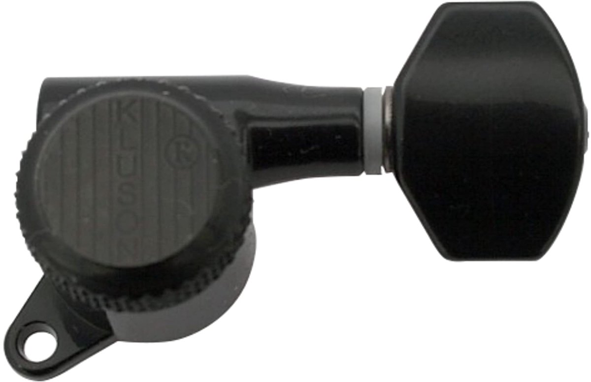 Kluson Backlock mechanieken 6L 45° zwart - Stemmechaniek voor gitaar