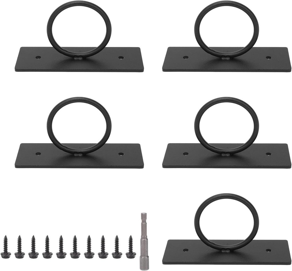 Allecto Plus - 5-pack Touw Ophangset voor Muur en Plafond - Roestvrijstalen Touwhangers - Decoratief naar wens - Geschikt voor Hennep Touw Hekrappen Trapleuningen
